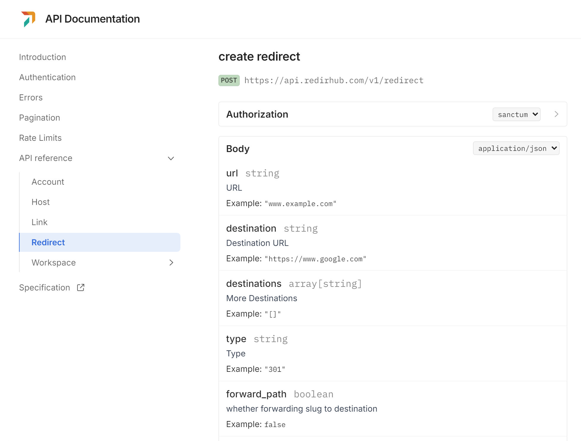 RedirHub REST API documentation — automate redirect management from your deployment pipeline