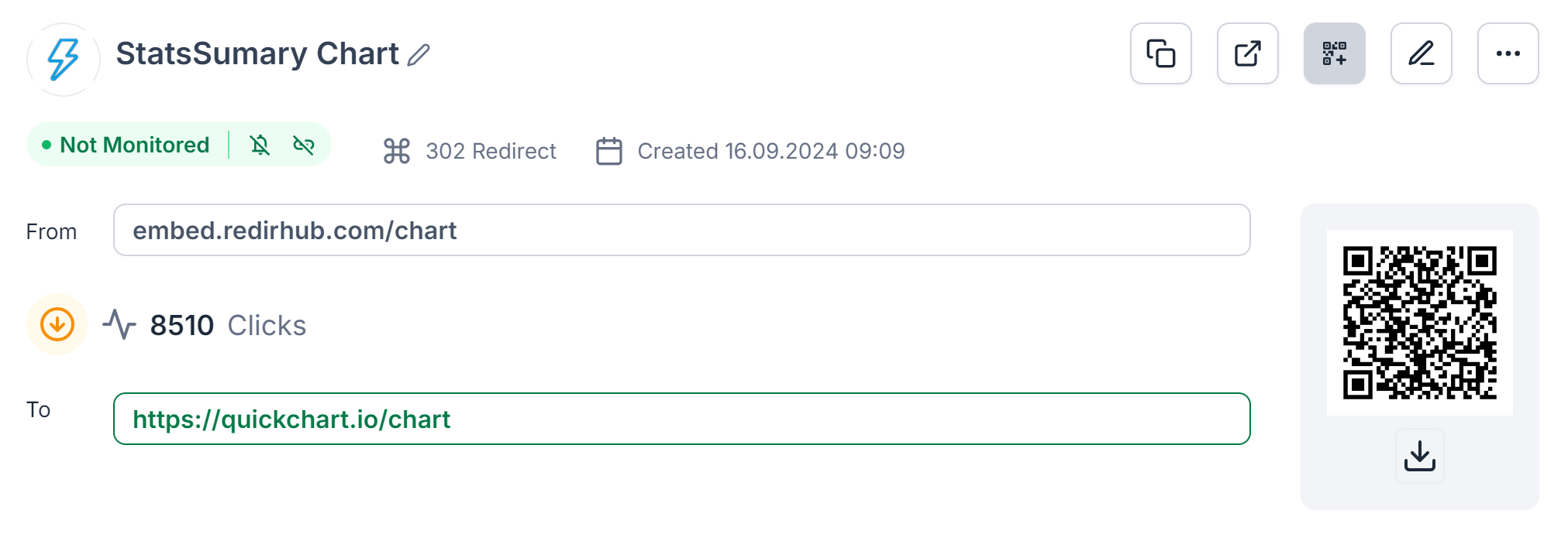 Dynamic QR code tied to a redirect — update destination without reprinting