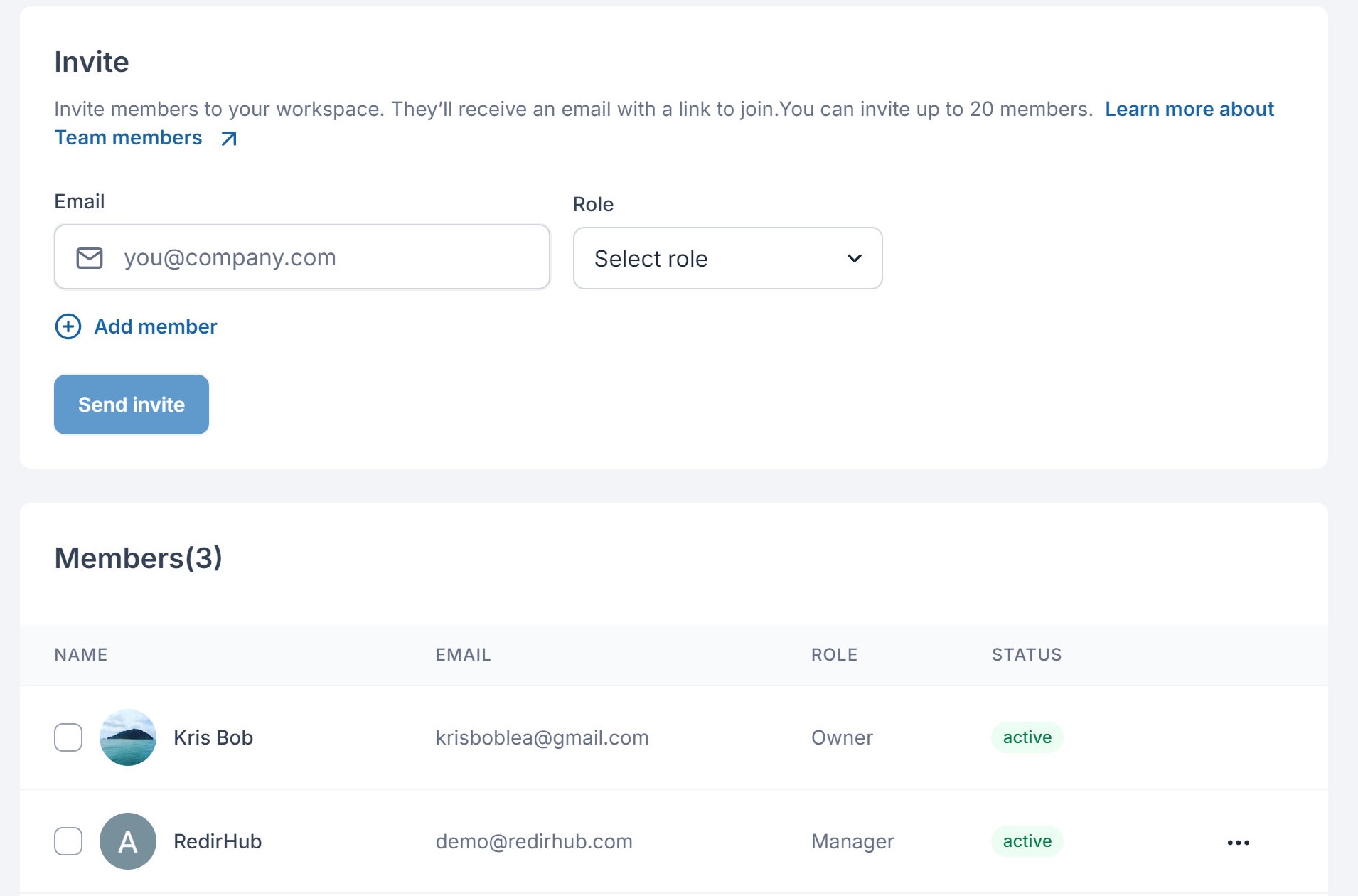 Team access controls — role-based permissions for redirect management